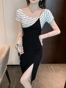 Women Midi Dresses - Black - View 2