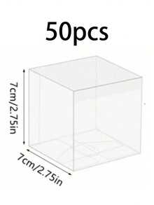 50/10个透明礼盒，PVC塑料透明方形盒，适用于蜡烛包装、派对用品、婚礼装饰和礼品包装 - 可重复使用，多用途容器，复活节、母亲节、派对回礼、小型企业用品、包装盒、婚礼装饰、婚礼、礼品盒、情人节礼物 - 彩色 - 查看 18