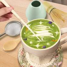 Juego de Matcha, que incluye batidor de bambú, cuchara de Matcha, soporte para batidor de Matcha, tamiz de Matcha, un regalo para amantes del Matcha - Estilo aleatorio - Ver 4