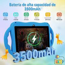 Qetupa 7-Inch Android 13 Kids Tablet, 4GB RAM + 64GB ROM, RK3562 Quad-Core 1.3GHz Processor, 1024*600 IPS Touchscreen, 3500mAh Battery, 2MP+5MP Dual Cameras, Perfect Gift - Blue - View 6