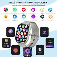 Bluetooth Smart Sports Watch, 2.01 Inch Waterproof Smartwatch With Heart Rate Monitor For Women And Men, Pedometer, Compatible With IOS And Android. (Black) - Silver - View 2