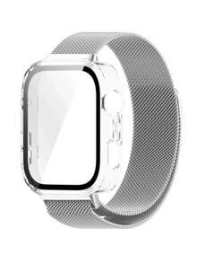 2条装不锈钢黑色磁吸表带,带屏幕保护膜,适用于华为Watch Fit 3、华为Watch Fit 4、华为Watch Fit 4 Pro,男女通用可调节替换腕带,金色、银色、玫瑰金、黑色渐变色可选,理想的圣诞节和生日礼物。 - 黑色 - 查看 6