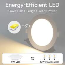 CANMEIJIA 1pc Modern Recessed Ceiling Light, Embedded Ceiling Light Spotlight, 6500K Cool White, Suitable For Bedroom, Kitchen, Living Room - Recessed Downlights - View 4