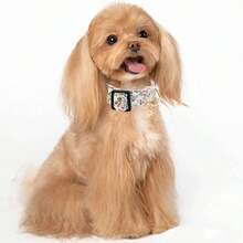 Soft & Comfortable Floral Print Pet Dog Collar With Flower Pendant, Adjustable & Washable Cute Dog Necklace - Màu Hồng baby - Xem 5