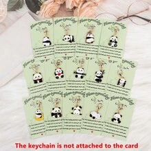 10/14pcs Gift Set, Cute Panda Hug Card Keychain, Inspirational Greeting Cards, Phone Charm Keyring Accessories (Random Assorted Styles), Ideal Gift For Holidays, Parties, Birthdays, Weddings, Graduations, Mother's Day, Father's Day - Multicolor - View 6