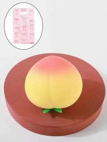 1/2pcs Creative Stress Relief Realistic Peach Squeeze Toy, Squishy Slow Rebound Anti-Stress Toy, Soft Fidget Toy For Adults, Decorative Gift With Random Color Stress Relief Cube And Gift Bag - Multicolor - View 14