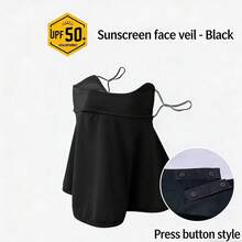 Máscara facial de protección solar todo en uno con protección para el cuello y la cara para mujeres, de seda de hielo transpirable con protección UV - Mascarilla facial con protección solar - Ver 6