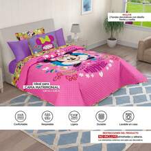 PROVIDENCIA Disney Minnie Pink Double Quilt - Pink - View 9