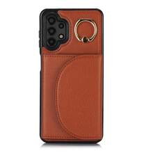 PU 人造皮革手機殼，適用於 Galaxy A17 A56 A36 A26 A16 A55 A35 A15 A54 A14 A73 A53 A13 A72 A52 A71 A51 4G 5G，附環形支架，RFID 防盜錢包手機殼，適用於 Galaxy S26 S25 Edge S24 S23 S22 S21 FE Plus Ultra，附支架卡槽保護殼 - 棕色 - 查看 29