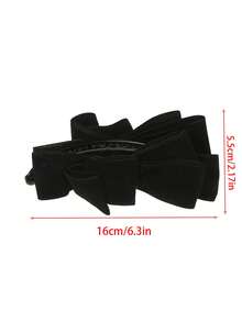 1Pc Velvet Bow Hair Clip Cute Simple Hairpins Barrettes Fashion Party Birthday Hair Accessories - Multicolor - View 8