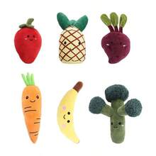 Plush Fruit & Vegetable Pet Chew Squeaky Toys, Interactive Self-Entertainment Early Education Dog Toys, Dog Boredom Relief Doll Set, Intelligent Interactive Plush Toys - Multicolor - View 9