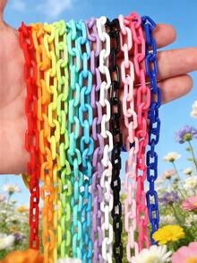 1/6/12/24pcs Multi-Color Fashionable Acrylic Chain Accessories, Suitable For DIY Necklace, Bracelet, Eyeglasses, Mask Chain, Bag Pendant - Multicolor - View 20