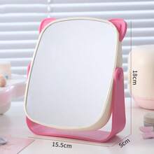 Creative Cat Ear Shaped Makeup Mirror Storage Box, Multifunctional Vanity Mirror Organizer For Dorm, Bathroom, Bedroom Desk, Holds Combs, Hair Clips, Makeup Brushes, Lipstick, Eyeliner - Multicolor - View 12