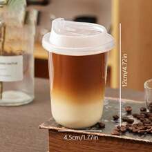 10/20 Sets Of 16-Ounce Disposable Transparent Plastic Coffee Cups (With Lids), In U-Shaped Round-Bottom And Flat-Bottom Styles, Suitable For Holding Coffee, Latte, Layered Cold Drinks And Milk Tea. - Transparent - View 8