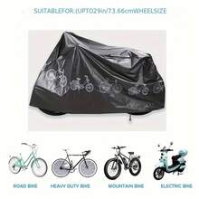 1pc Premium Bicycle Cover, Universal Bicycle Cover With Black Bicycle Silhouette Design, For Outdoor Parking, Rainproof, Long-Term Sun Protection, Foldable Storage, Bicycle Dust Cover, Bicycle Accessories - Multicolor - View 5