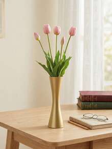 优雅金属花瓶，小巧精致，金色/黑色，金属材质，无需担心摔落，锥形瓶身，适合各种花型，可用于婚礼餐桌中心装饰、烛光晚餐餐桌装饰、家居装饰、房间装饰、送给闺蜜的礼物、送给女性的礼物、冬季礼物。 - 束腰款 - 查看 6