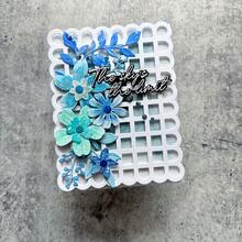 1个波浪形网格背景金属切割模具，银灰色，适用于纸张雕刻模板、剪贴簿DIY卡片相册工艺装饰 - 銀灰 - 查看 8