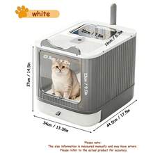 Litter Box – Extra-Large Enclosed Litter Tray With Front Drawer & Top Cover, Fully Enclosed Double-Door Entry, Rear-Attached Scoop, Shaped Like An Adorable Cat For Aesthetic Appeal And Practical Use. Its Closed Design Features Front Entry And Top Exit To Effectively Minimize Litter Scatter And Contain Odor. Available In White, Pink, And Yellow, It Also Offers An Optional Litter Mat That Traps Residue From Paws, Keeping Floors Clean And Simplifying Cleanup. - 均碼 - 查看 13