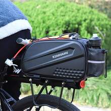 Waterproof Bicycle Rear Bag Hard Shell EVA Cycling Trunk, Large Capacity Bike Saddle Bag With Bottle Holder & Reflective Trim, Shoulder Strap For MTB Road Bicycle Commuter Travel - Multicolor - View 2