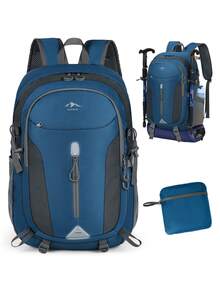 Ransel Hiking Lipat Ringan 40L, Tahan Air, Tahan Lama, Cocok untuk Olahraga Luar Ruangan untuk Pria dan Wanita, Berlaku untuk Berkemah, Mendaki, Trekking, Panjat Tebing, Biru - MultiWarna - View 1