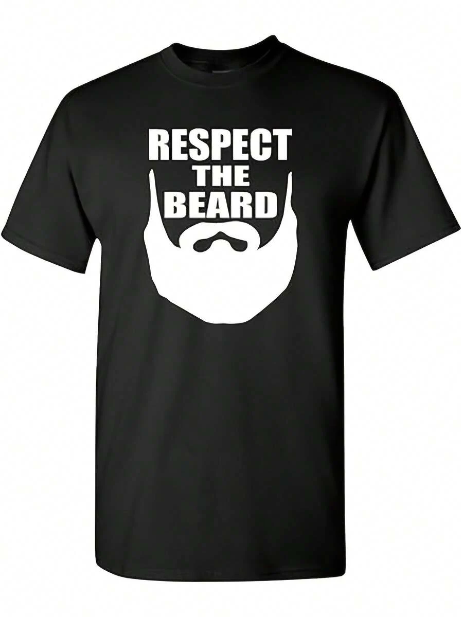 Mens Respect The Beard Adult T-Shirt Tee