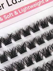 120 Pcs Curly Cluster Lashes Faux Mink Fake Eyelashes Individual Lashes Natural Look Lashes Fluffy Soft Crossed Dramatic Cluster Lashes DIY Eyelashes Lash Clusters,Eye Lash Clusters,Individual Eyelashes,Lashes,Fake Lashes - C - View 5