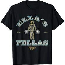 Ella's Fellas Shirt, Retro Western Dandelion Hoodie, Vintage Cowboy Fan Gear, Gameday Fellas Sweatshirt, Est 2026 Western Gift - 黑色 - 查看 1