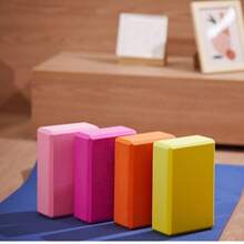 2 Soft Non-Slip Foam Yoga Blocks, Leg Stretching, Moderate Softness And Hardness, Frosted Non-Slip, Suitable For Pilates And Yoga. - Multicolor - View 2