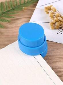 1pc Staple-Free Stapler, Manual Binding Clip, Made Of Quality Plastic, Suitable For Home And Office (Random Color), Essential For Back To School - A - View 8