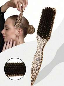 Bộ 4 lược chải tóc họa tiết da báo - Bao gồm lược duỗi tóc họa tiết da báo, lược đuôi nhọn, lược bên và lược tạo độ phồng | Lông mềm mại, chất liệu ABS bền | Tạo kiểu tóc mượt mà, kiểm soát tóc xơ rối, dễ dàng tạo đường rẽ ngôi và lọn tóc xoăn | Thích hợp sử dụng tại nhà, salon, khi đi du lịch và chăm sóc tóc hàng ngày. - Họa tiết da báo - Xem 3