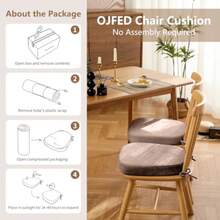 Cojines de silla en forma de D para sillas de comedor almohadillas para orejas de silla de 2.5 pulgadas de grosor con funda lavable y cómoda cojines antideslizantes para sillas de cocina con - Marrn - Ver 7