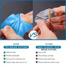 20pcs Square Underwater Self-Adhesive Pool Patch Kit, Inflatable Swimming Ring Repair Patches For Above Ground And Water Parks - Blue - View 8