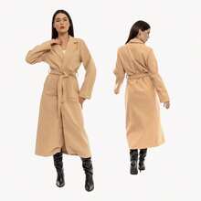 Elegant Double-Pocket Coat HF-SBT-005 - 裸體 - View 3