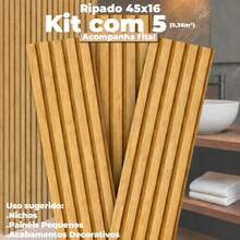 Versatile Self-Adhesive Slatted Panel Wall Covering Premium MDF Slatted Panels - 榛子橡樹 - 查看 7