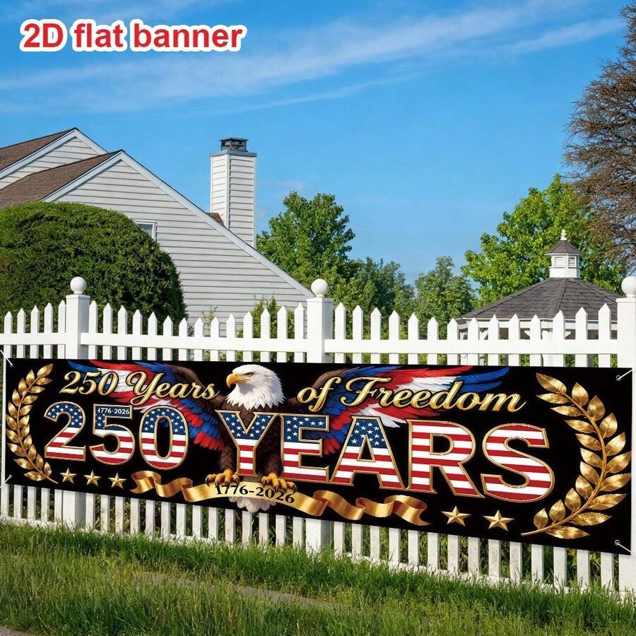 2D Flat Party Banner, 1pc. Decorative Hanging Banner With A 250th ...