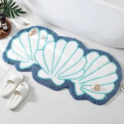 1 قطعة سجادة أرضية هدية إبداعية بتصميم بحري 3 أصداف، ديكور غرفة المعيشة، ديكور غرفة النوم، سجادة منزلية عادية، سجادة زخرفية، سجادة صغيرة، سجادة، ديكور المنزل، سجادة غرفة المعيشة، سجادة صغيرة لغرفة المعيشة، سجادة غرفة النوم، ديكور غرفة المعيشة المنزلي، سجادة خارجية، سجادة قابلة للغسل