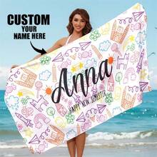 定制沙滩毯/毛巾，个性化姓名沙滩巾，定制文字沙滩巾，成人泳池毛巾，儿童浴巾，度假礼物，沙滩，冲浪，沙滩巾，结婚纪念礼物，情人节/生日礼物，朋友/情侣/家人/宠物姓名，周年纪念礼物，成人泳池毛巾，度假礼物，沙滩巾，婚礼用品，汽车配件，复活节，夏季旅行，夏季必备品，沙滩，泳池，洗浴用品 - 客製化4 - 查看 2