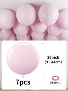 36英吋淡粉色乳膠氦氣球 2/3/5/7/10入－適用於生日、婚禮、新娘派對、訂婚、性別揭曉、嬰兒派對、復活節、公主蝴蝶主題派對裝飾 - 淡粉紅色 - 查看 9