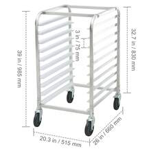 Bun Pan Rack, 10-Tier Commercial Bakery Racks With Brake Wheels, Aluminum Racking Trolley Storage For Half & Full Sheet, Speed Rack For Kitchen Home, Bread Baking Equipment, 26"L X 20.3"W X 39"H - 10-tier - View 11