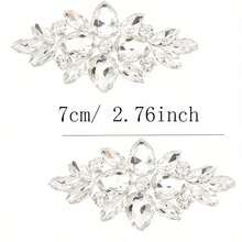 1pc White Crystal Rhinestone Sticker, Multi-Size, Flower Hotfix Rhinestone DIY Clothing, Shoes, Bags, Jewelry Accessories - Multiple Styles - View 3