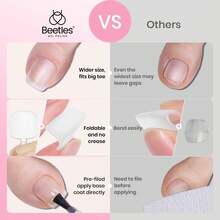 Beetles 16 Sizes 192 Pcs Square Toe Nail Tips - Full Cover Fake Acrylic Toenails, Pre-Etched Double Matte Press On, Soft Gel Toe Nail Extensions For Women - Square Short 192pcs (Toe Nail Tips) - 查看 5