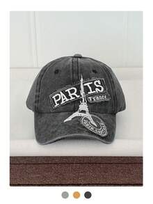 新款水洗复古可调节棒球帽，休闲做旧欧美风遮阳帽，柔软帽冠，字母刺绣，男女通用户外时尚个性街头遮阳帽 - 彩色 - 查看 9