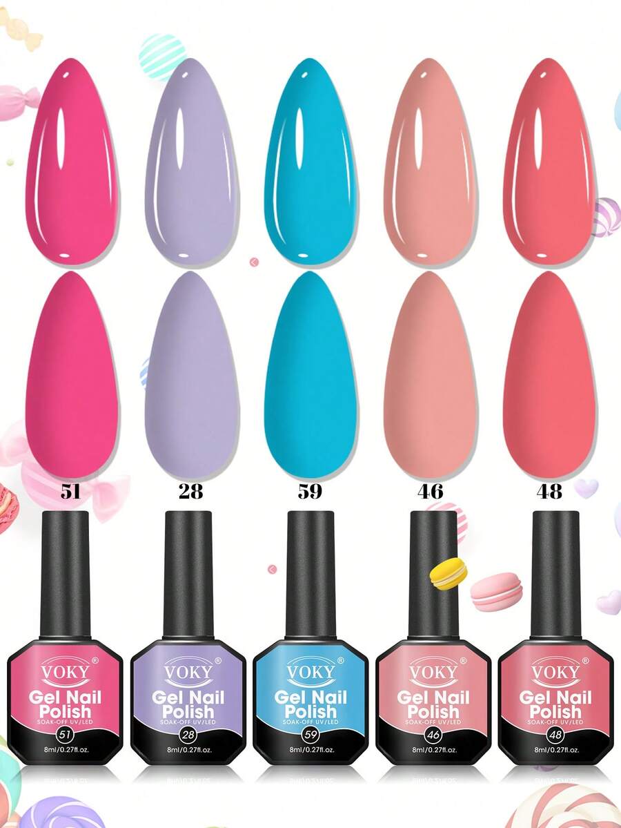 VOKY 5件套美甲沙龙套装，LED光疗，适合作为节日礼物送给女性，节日美甲 - 彩色 - 查看 1