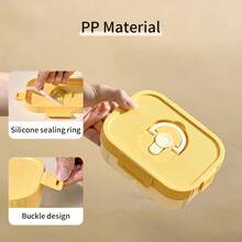 2/3 Compartment Portable Square Plastic Lunch Box With Handle, Microwave Heatable, Sealed Leak-Proof Fruit Salad Food Container, Reusable Large Capacity Divided Bento Box, Suitable For Student And Adult Use In School, Office, Outdoor Camping, Picnic, Travel,Back To School - Multicolor - View 10