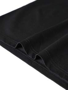 GRDR Men's Raglan Sleeve T-Shirt, Spring/Summer New Arrival, 1pc, Casual Loose Fit Round Neck Short Sleeve Top - Black - View 7