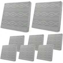 Newwiee - 8 fundas elásticas para cojín de patio para exteriores para muebles de patio sofá fundas de repuesto de tela jacquard tela suave lavable gris claro elegante - GRIS CLARO - Ver 8