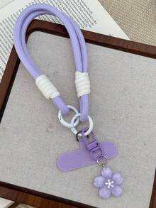 创意花朵腕带，结实耐用的挂绳，适用于包包、相机、水瓶、旅行、手机，不含花朵吊坠 - 彩色 - 查看 5