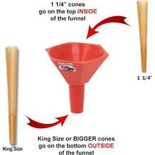 Cone Loader 1, King Size, And Large Cones Easy Pre Roll Packing Toth Funnel And Shovel Fast, Clea And Efficient Cone Filling Accessory (Red) - Red - 查看 2