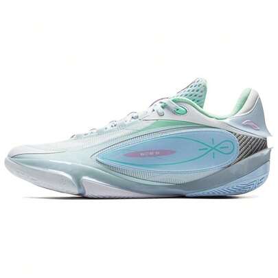 LINING Wade 808 5 ULTRA Wear Resistant And Lightweight Low Top Basketball Shoes Men's White Blue Green White, Blue And Green