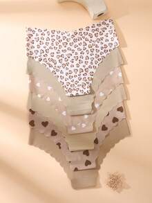 6条/包 - 女士无缝舒适柔软面料内裤，精致佩斯利印花设计女士内衣 - 彩色 - 查看 2